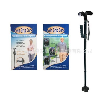 Gậy Chống Cho Người Già Cao Cấp Dạng Gấp Gọn - Có Kết Hợp Đèn Pin Và Tay Vịn Phụ, Đế Chống Trượt Hot